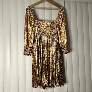 STORIA Floral Puff Sleeve Dress (M)